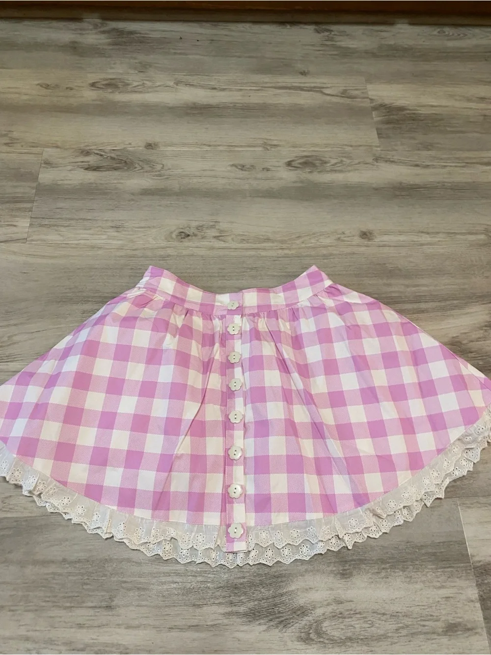 Dolls Kill Sugar Thrillz S’more Sweetness pink gingham circle skirt - NWOT
